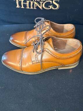 No.18 Stacy Adams Men's Cap Toe Oxford Dress Shoes Tan Size 5M